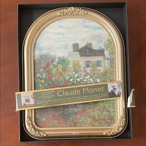 A Corner of the Garden in Dahilas by Claude Monet Gold Framed Painting